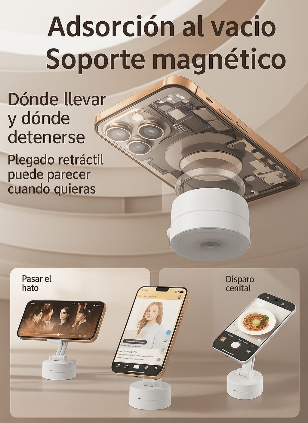 Soporte magnético 360 con ventosa