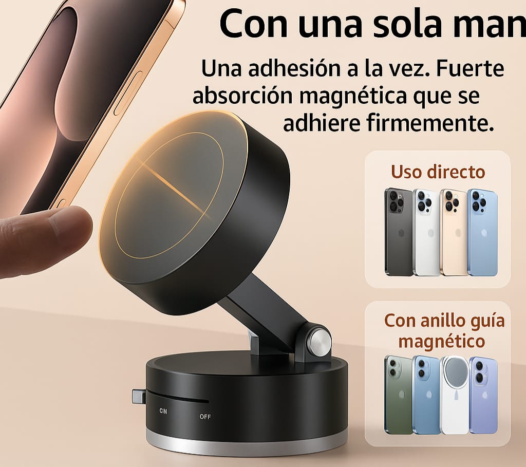 Soporte magnético 360 con ventosa